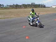 Qride training in progress. A Qride student performing the figure of 8 exercise for his Qride License assessment.
